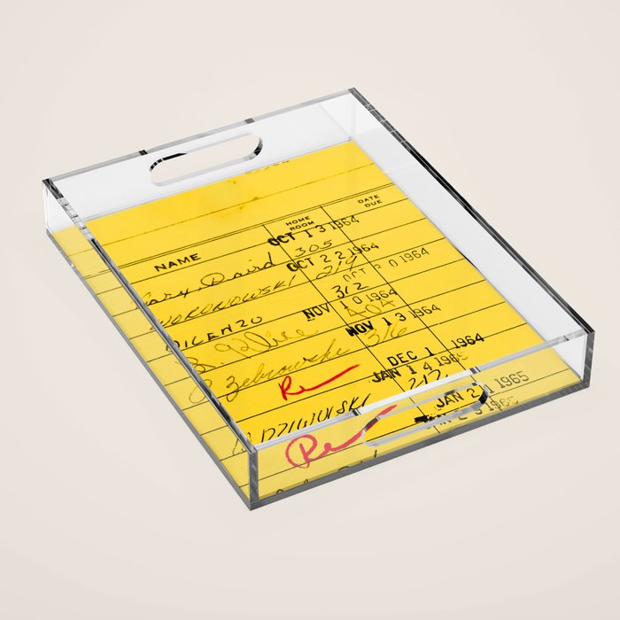 Library Card 23322 Yellow Acrylic Tray Gallery Image 1