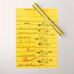 Library Card 23322 Yellow Wrapping Paper Gallery Image 1