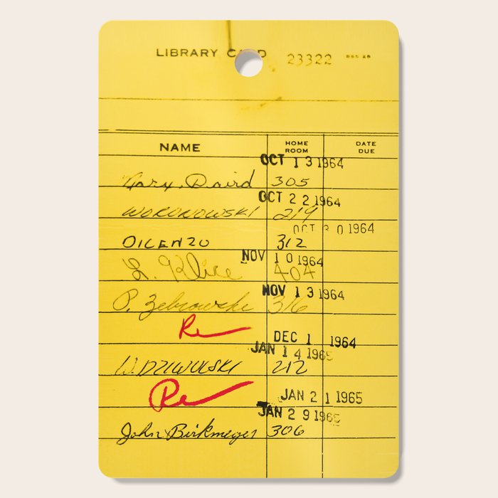 Library Card 23322 Yellow Cutting Board Gallery Image 1