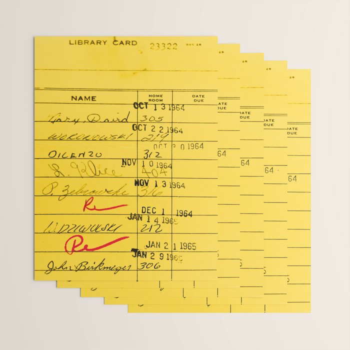 Library Card 23322 Yellow Wrapping Paper Gallery Image 3