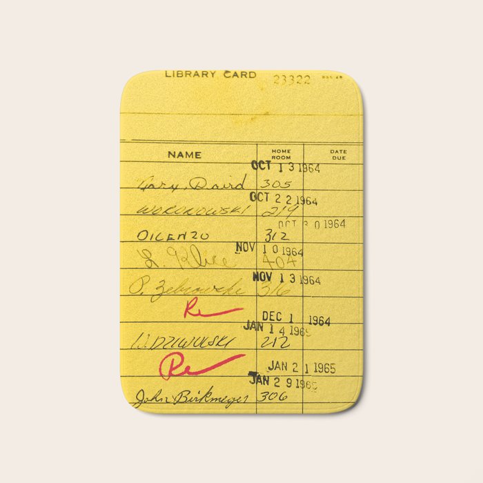 Library Card 23322 Yellow Bath Mat Gallery Image 1