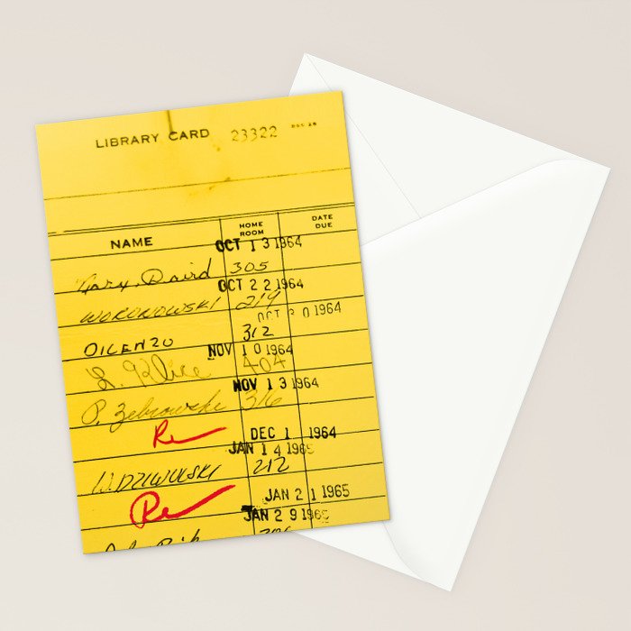 Library Card 23322 Yellow Stationery Card Gallery Image 2