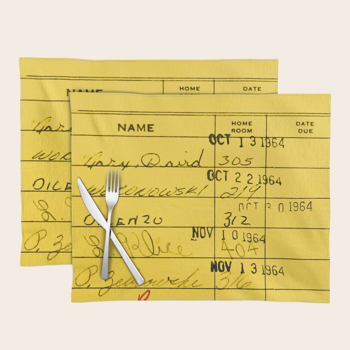 Library Card 23322 Yellow Placemat Gallery Image 1