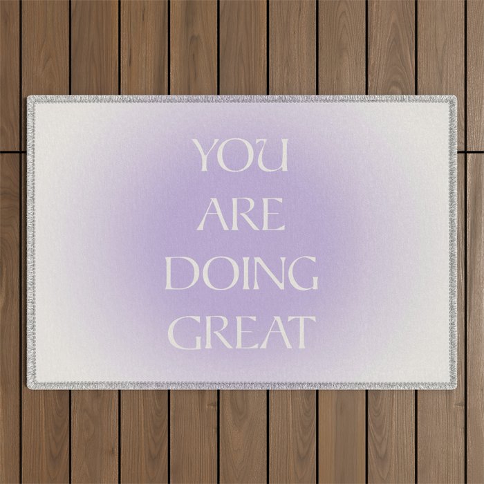 You Are Doing Great Lavender Gradient Outdoor Rug Gallery Image 1