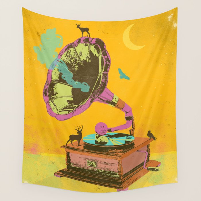 NATURE GRAMOPHONE Wall Tapestry Gallery Image 4
