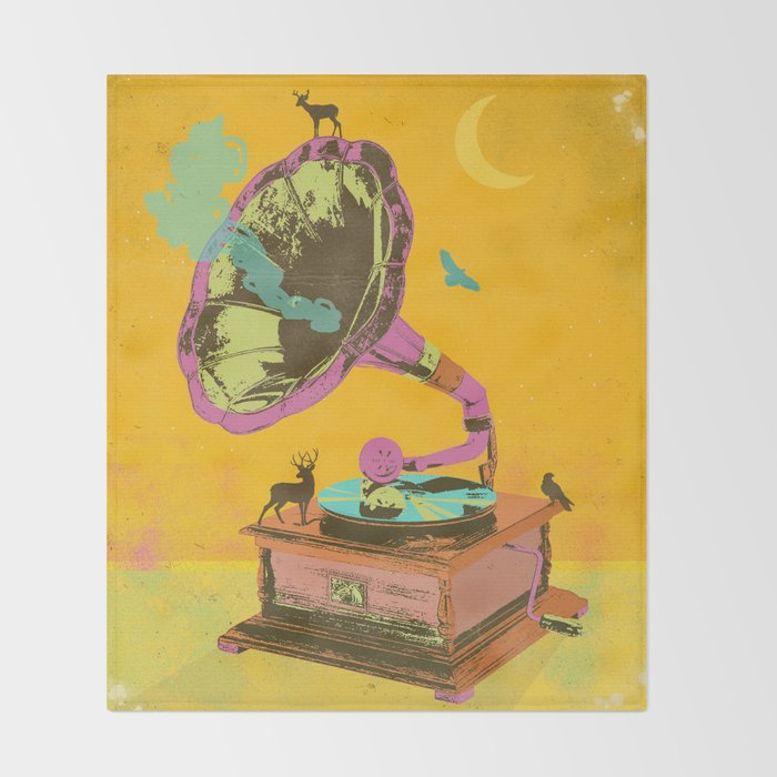 NATURE GRAMOPHONE Throw Blanket Gallery Image 2