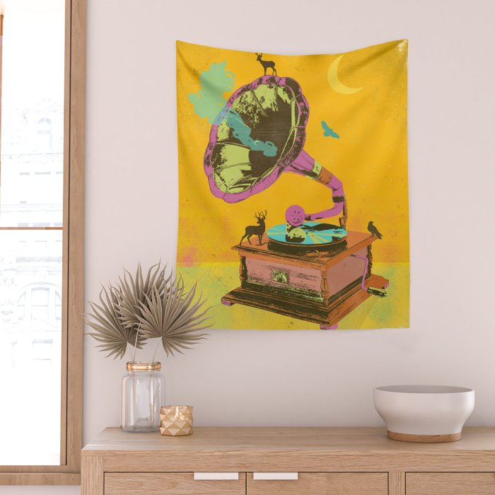 NATURE GRAMOPHONE Wall Tapestry Gallery Image 2