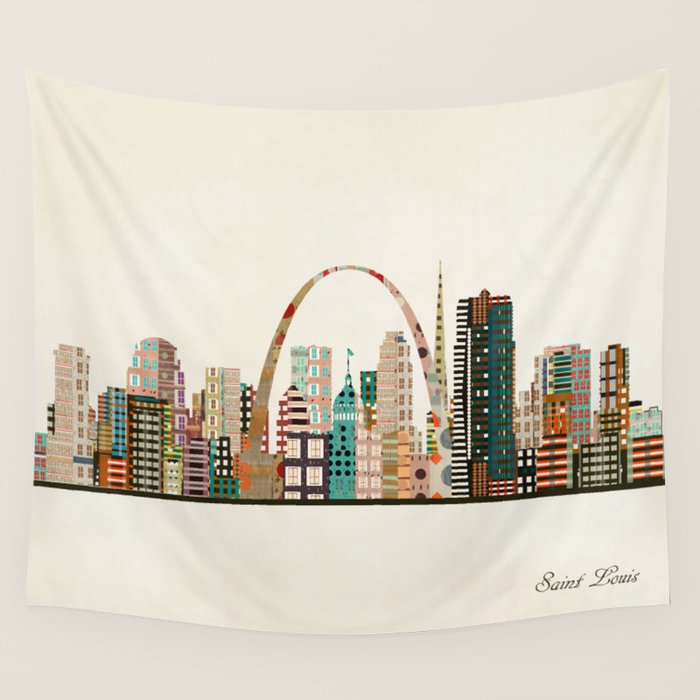 saint louis skyline Wall Tapestry Gallery Image 4