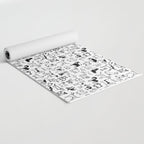 Black and White Dog Drawings | Cute Dog Breeds Pattern Yoga Mat Gallery Image 2