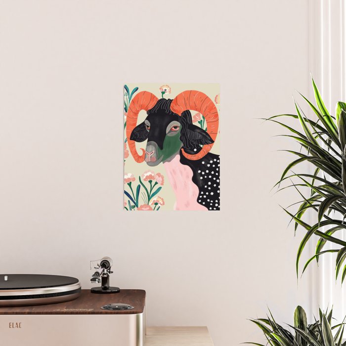 Floral Ram Poster Gallery Image 2