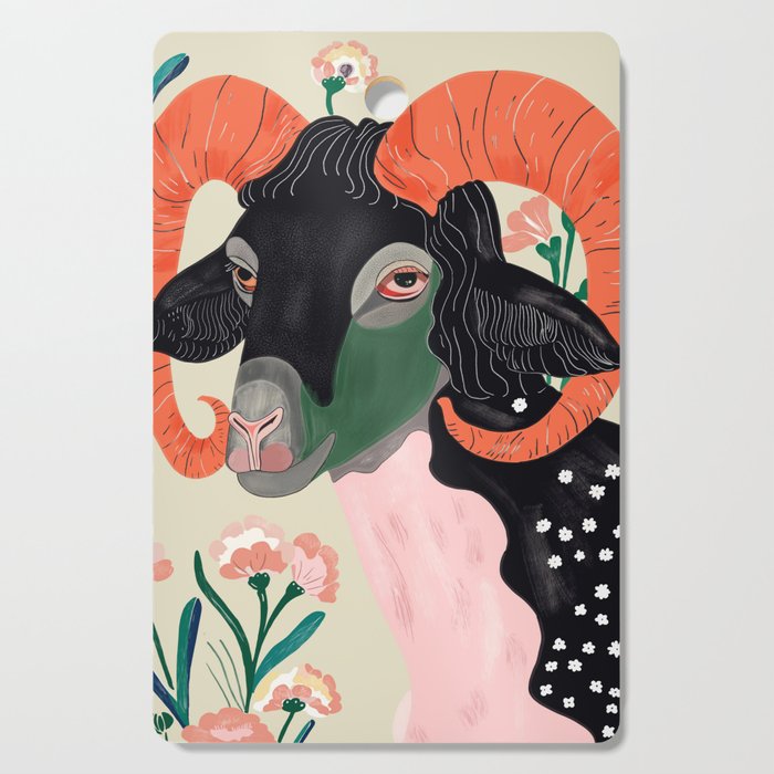 Floral Ram Cutting Board Gallery Image 1