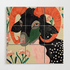 Floral Ram Wood Wall Art Gallery Image 1