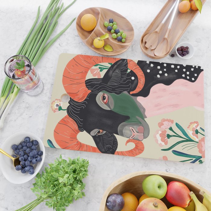 Floral Ram Cutting Board Gallery Image 2