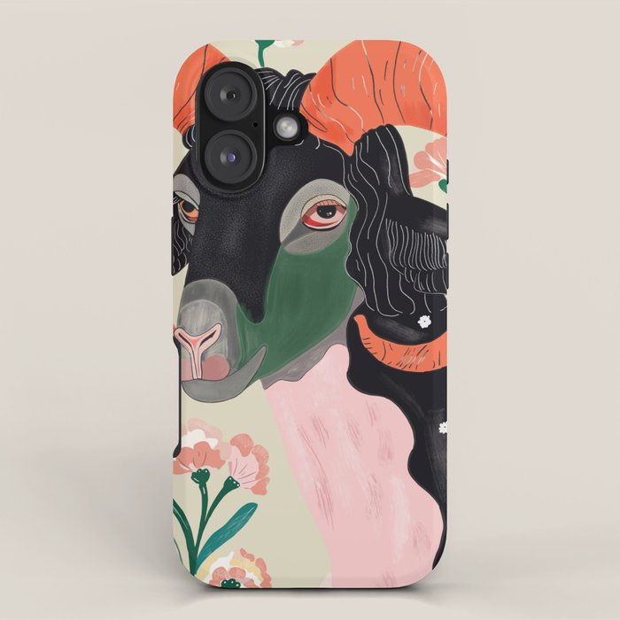 Floral Ram iPhone Case Gallery Image 1