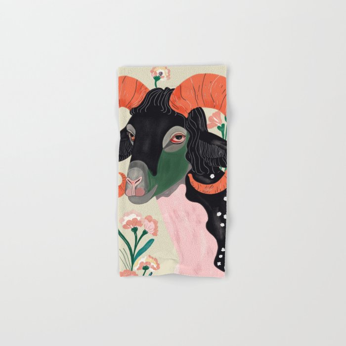 Floral Ram Bath Towel Gallery Image 1