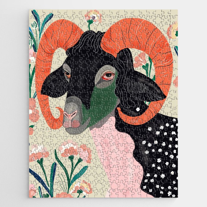 Floral Ram Jigsaw Puzzle Gallery Image 1