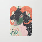 Floral Ram Bath Mat Gallery Image 1