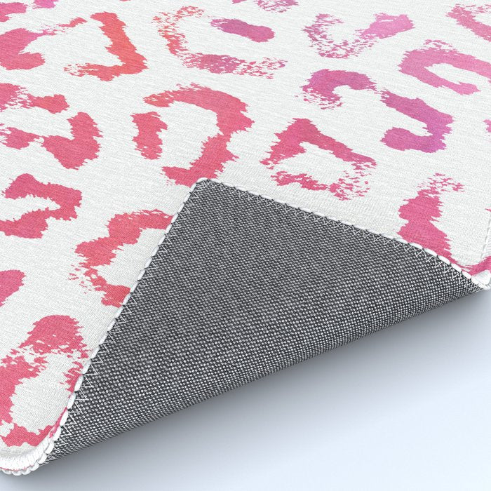 Modern white pink  watercolor animal print Rug Gallery Image 4