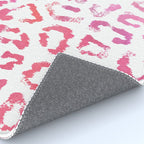 Modern white pink  watercolor animal print Rug Gallery Image 4