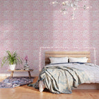 Modern white pink  watercolor animal print Wallpaper Gallery Image 3
