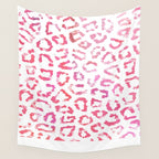 Modern white pink  watercolor animal print Wall Tapestry Gallery Image 4