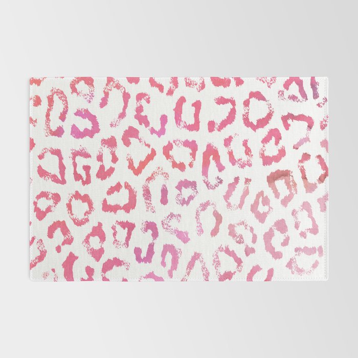 Modern white pink  watercolor animal print Rug Gallery Image 2