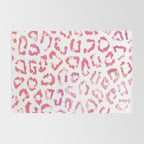 Modern white pink  watercolor animal print Rug Gallery Image 2