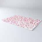 Modern white pink  watercolor animal print Rug Gallery Image 3