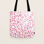 Modern white pink  watercolor animal print Tote Bag Gallery Image 1