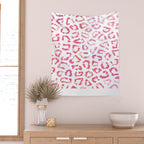 Modern white pink  watercolor animal print Wall Tapestry Gallery Image 2