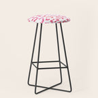 Modern white pink  watercolor animal print Stool Gallery Image 1