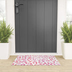 Modern white pink  watercolor animal print Welcome Mat Gallery Image 3