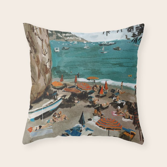 Amalfy coast Throw Pillow Gallery Image 1