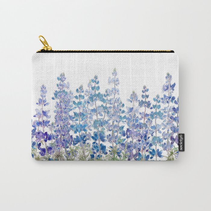 blue and purple lupin flowers horizontal  Carry All Pouch Gallery Image 1
