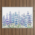 blue and purple lupin flowers horizontal  Outdoor Rug Gallery Image 1