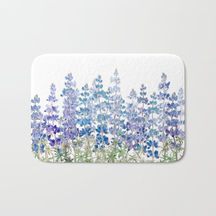 blue and purple lupin flowers horizontal  Bath Mat Gallery Image 1