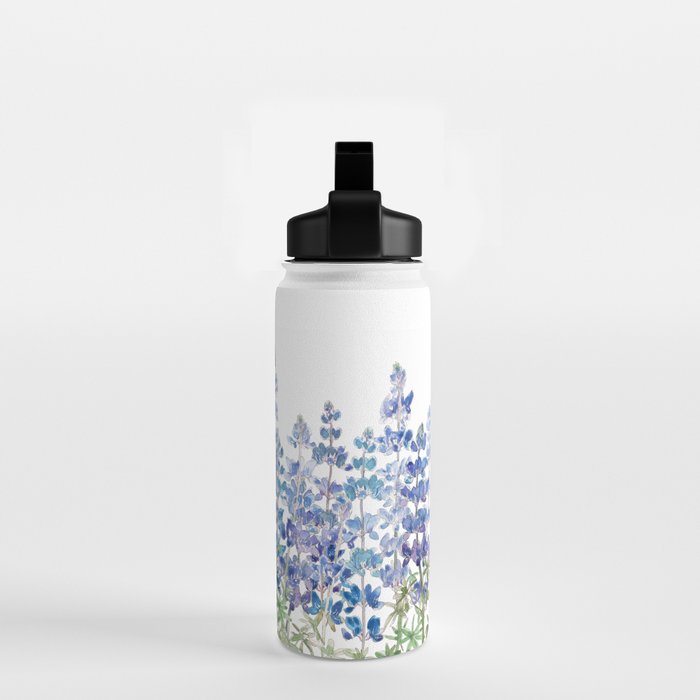 blue and purple lupin flowers horizontal  Water Bottle Gallery Image 2