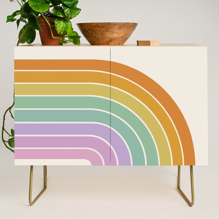 Gradient Arch XV Tropical Mid Century Modern Rainbow Credenza Gallery Image 1