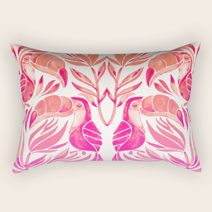 Tropical Toucans - Pink OmbrÃ© Palette Rectangular Pillow Gallery Image 2