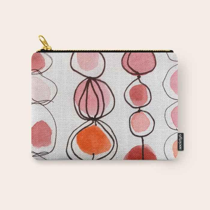 strawberries and a clementine - abstract watercolor painting pattern Carry All Pouch Gallery Image 1