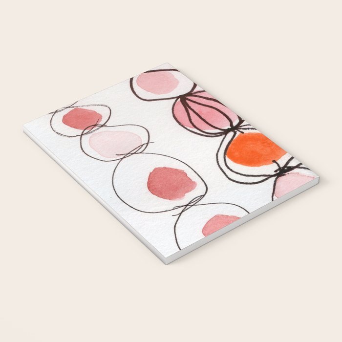 strawberries and a clementine - abstract watercolor painting pattern Notebook Gallery Image 3