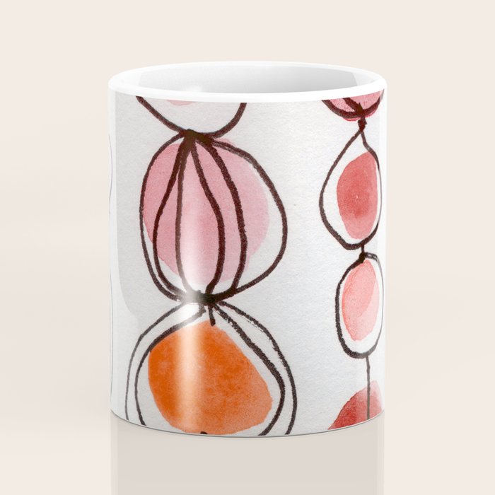strawberries and a clementine - abstract watercolor painting pattern Coffee Mug Gallery Image 4