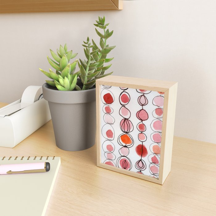 strawberries and a clementine - abstract watercolor painting pattern Mini Art Print Gallery Image 2