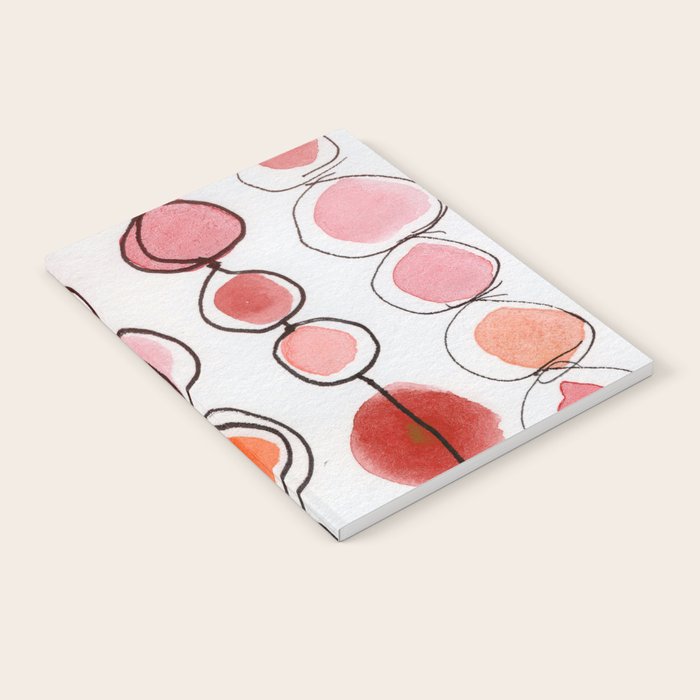 strawberries and a clementine - abstract watercolor painting pattern Notebook Gallery Image 2