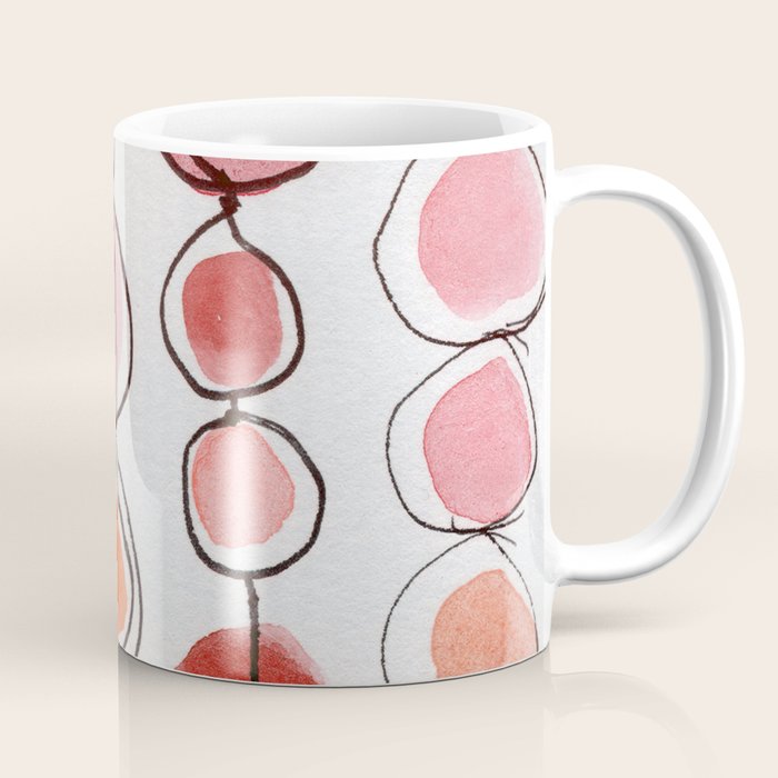 strawberries and a clementine - abstract watercolor painting pattern Coffee Mug Gallery Image 1