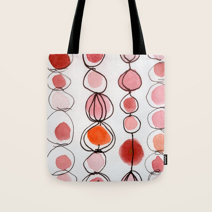strawberries and a clementine - abstract watercolor painting pattern Tote Bag Gallery Image 1
