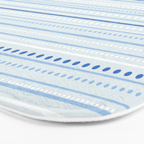 Bamako Textured Stripes and Dots Pattern in Light Blue and White Bath Mat Gallery Image 3