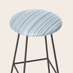 Bamako Textured Stripes and Dots Pattern in Light Blue and White Stool Gallery Image 2