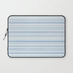 Bamako Textured Stripes and Dots Pattern in Light Blue and White Laptop Sleeve Gallery Image 1