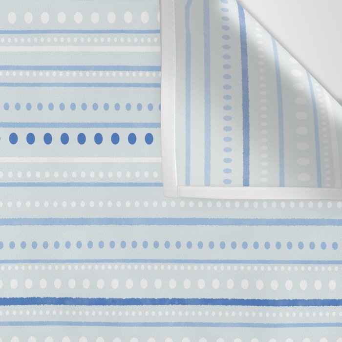 Bamako Textured Stripes and Dots Pattern in Light Blue and White Wall Tapestry Gallery Image 3